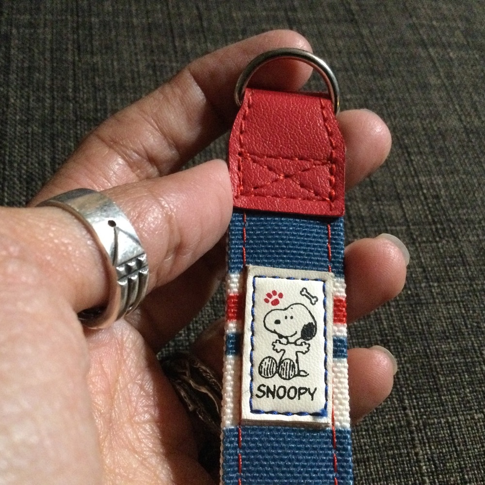 Snoopy Woodstock striped wrist strap lanyard